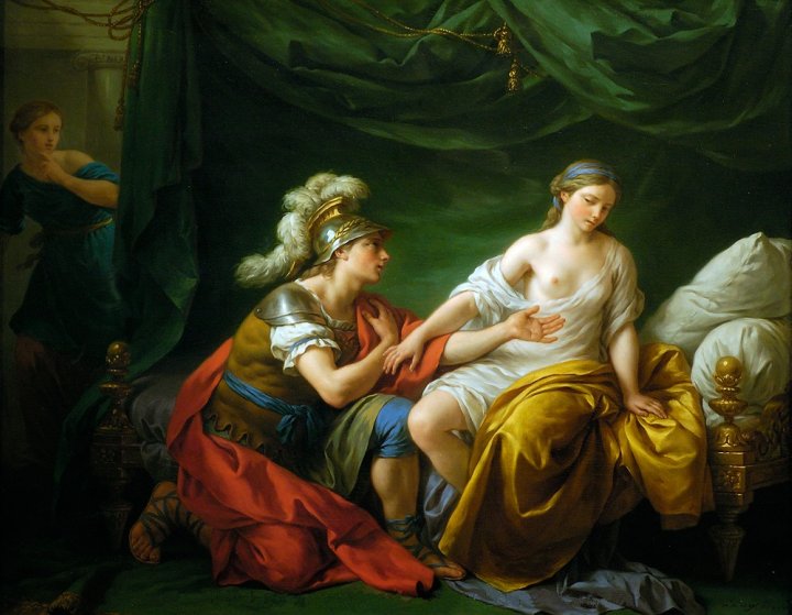 Alcibiades On His Knees Before His Mistress by Louis Jean Franois Lagrene
